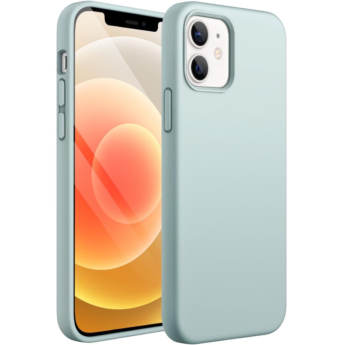 Funda Silicona para iPhone 12/12 Pro 6.1 Pulgadas, Protectora de Cuerpo Completo con Tacto Suave y Sedoso, Antigolpes Carcasa con Forro de Microfibra (Negro)