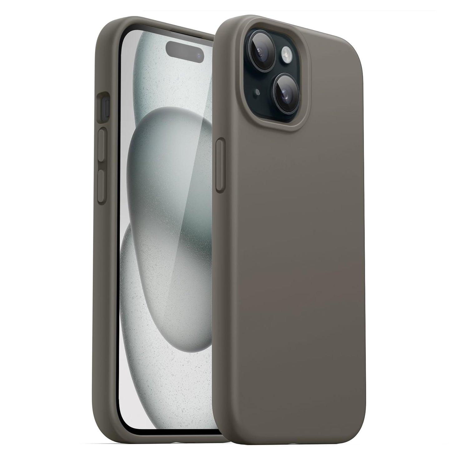 Funda Silicona para iPhone 15 6.1 Pulgadas, Protectora de Cuerpo Completo con Tacto Suave y Sedoso, Antigolpes Carcasa (Negro)