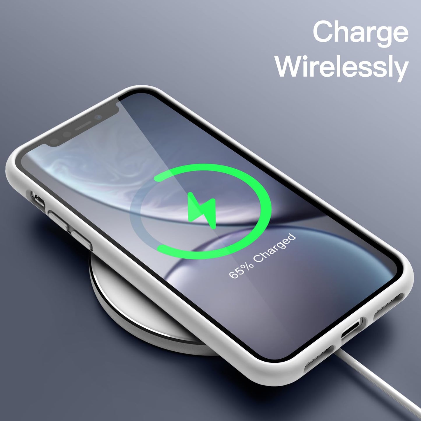 Funda de Silicona para iPhone XR, 6,1", Sedoso-Tacto Suave, Cubierta a Prueba de Golpes con Forro de Microfibra (Negro)