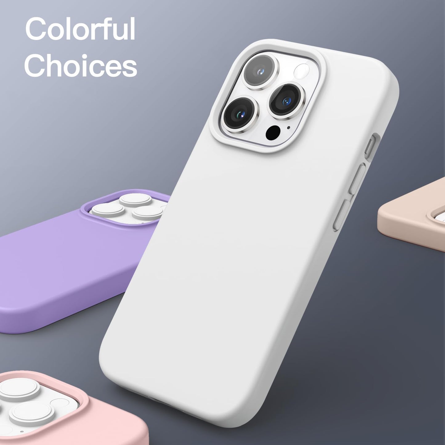 Funda Silicona para iPhone 14 Pro 6.1 Pulgadas, Protectora de Cuerpo Completo con Tacto Suave y Sedoso, Antigolpes Carcasa con Forro de Microfibra (Negro)