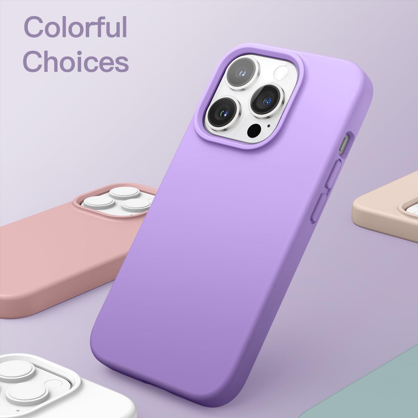 Funda Silicona para iPhone 13 Pro MAX 6,7 Pulgadas, Protectora de Cuerpo Completo con Tacto Suave y Sedoso, Antigolpes Carcasa con Forro de Microfibra (Negro)