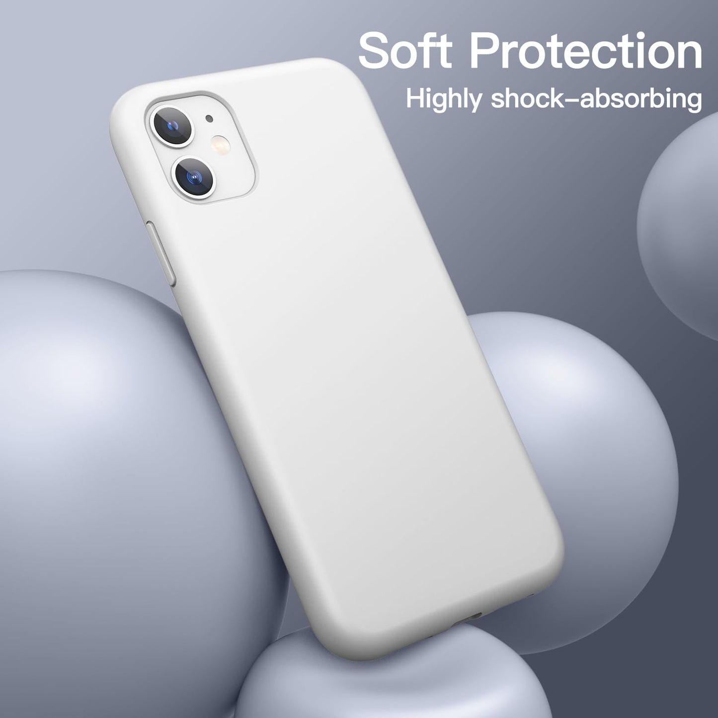 Funda de Silicona para iPhone 11 6.1 Pulgadas, Sedoso-Tacto Suave, Carcasa de Cubierta a Prueba de Golpes con Forro de Microfibra (Azul Claro)