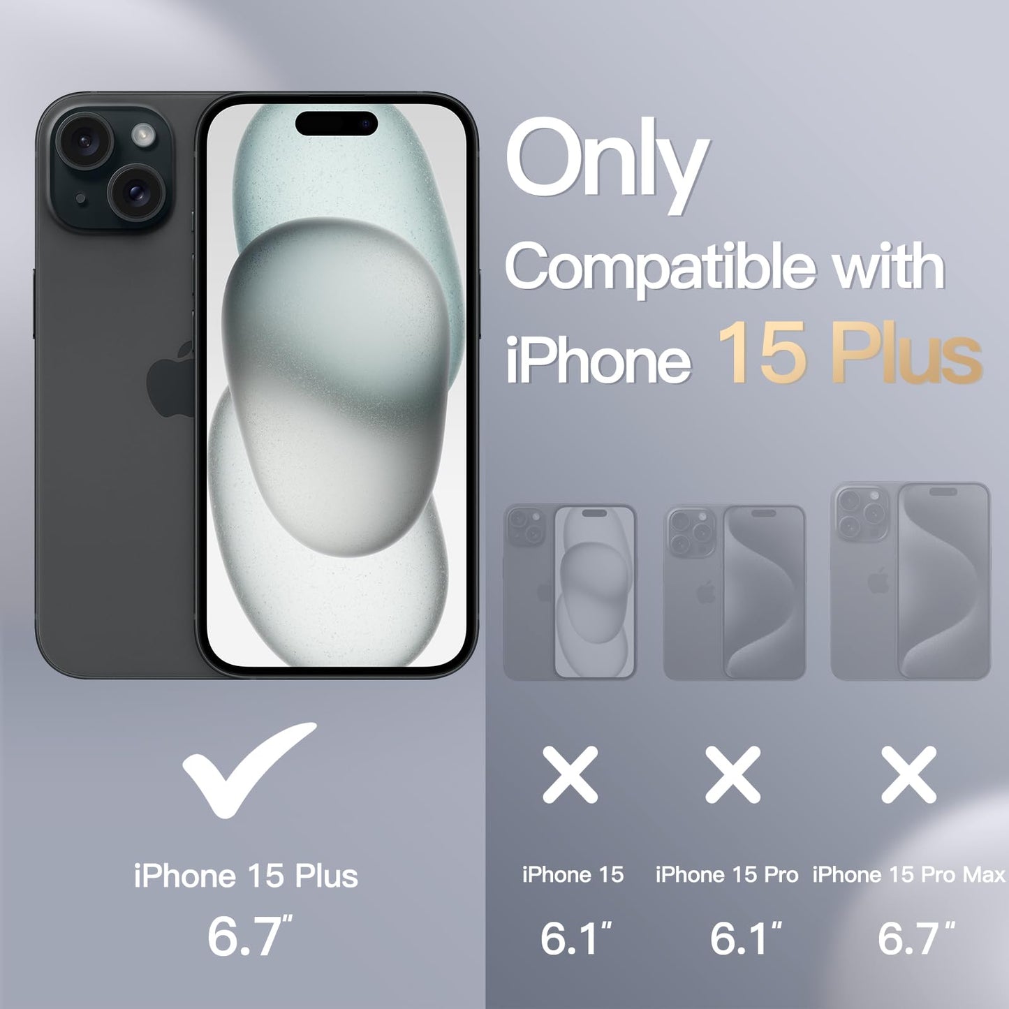 Funda Silicona para iPhone 15 Plus 6.7 Pulgadas, Protectora de Cuerpo Completo con Tacto Suave y Sedoso, Antigolpes Carcasa (Negro)