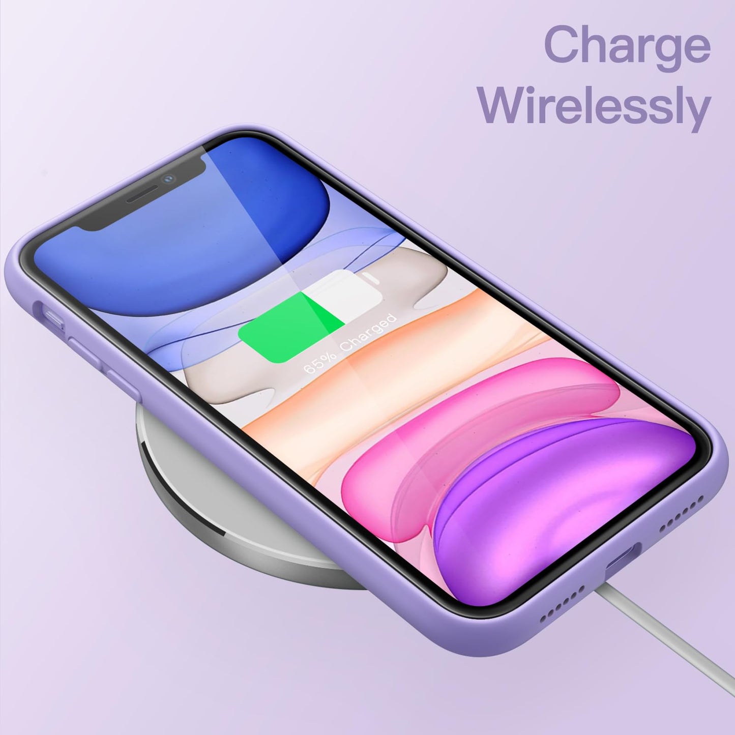 Funda de Silicona para iPhone 11 6.1 Pulgadas, Sedoso-Tacto Suave, Carcasa de Cubierta a Prueba de Golpes con Forro de Microfibra (Azul Claro)
