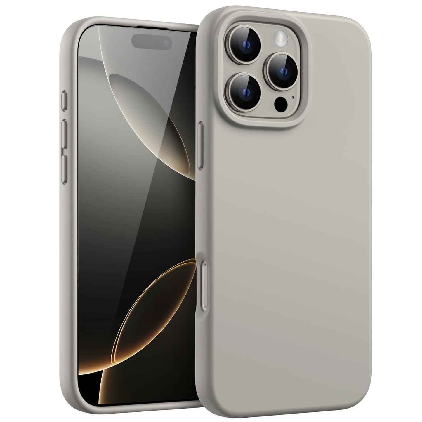 Funda Silicona Líquido para iPhone 16 Pro MAX 6.9 Pulgadas, Protectora de Cuerpo Completo con Tacto Suave y Sedoso, Carcasa Anti-Arañazos con Forro de Microfibra (Negro)