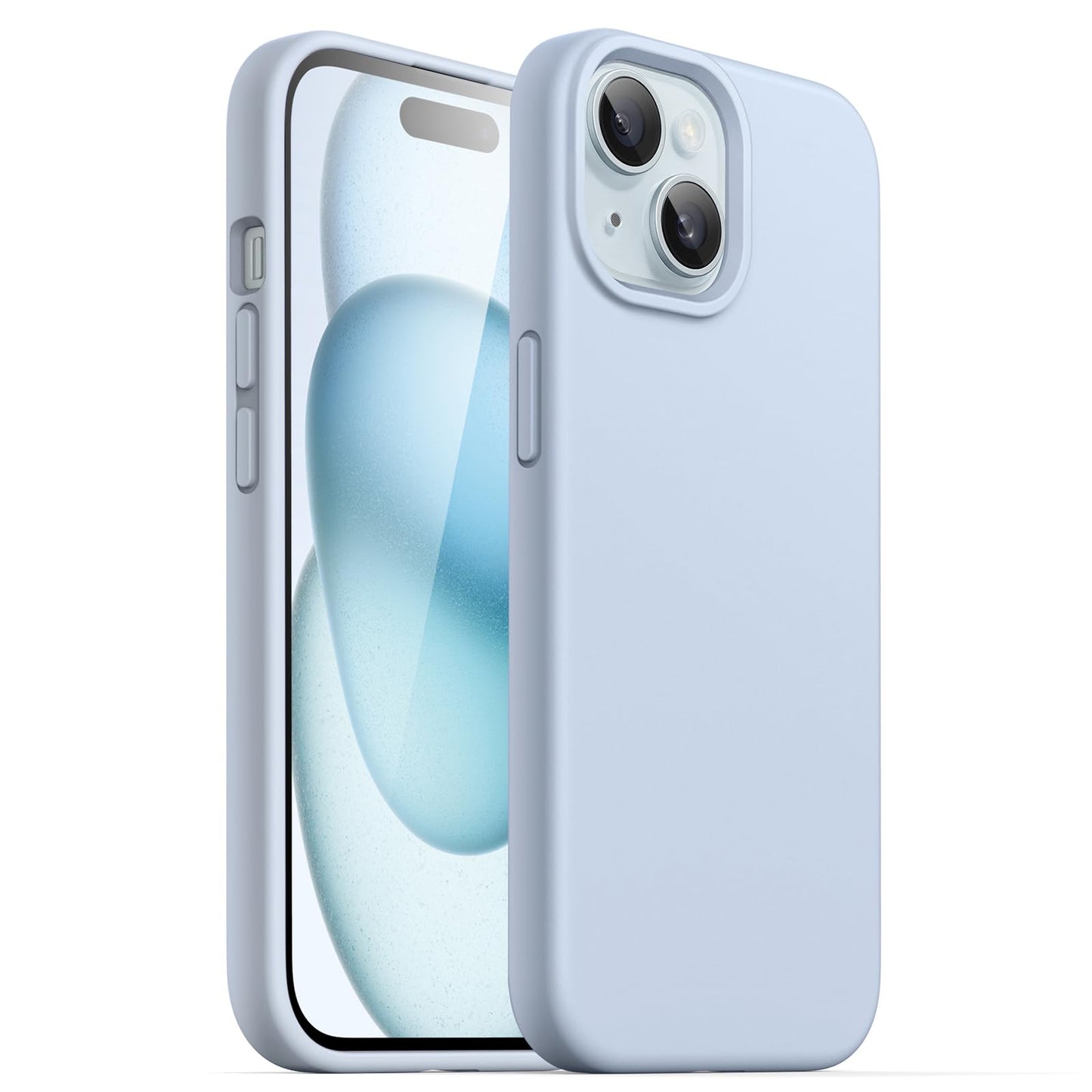 Funda Silicona para iPhone 15 6.1 Pulgadas, Protectora de Cuerpo Completo con Tacto Suave y Sedoso, Antigolpes Carcasa (Negro)