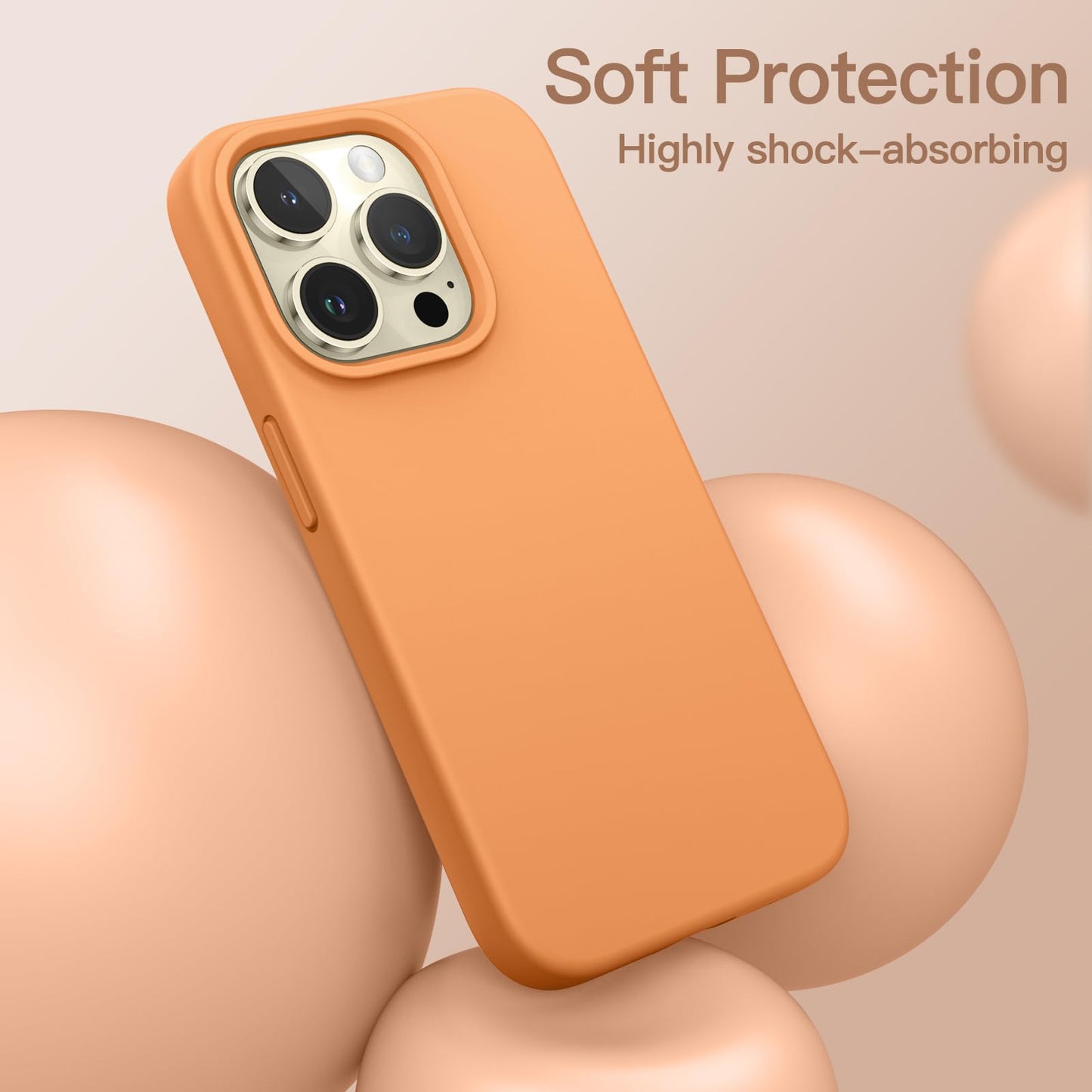 Funda Silicona para iPhone 14 Pro 6.1 Pulgadas, Protectora de Cuerpo Completo con Tacto Suave y Sedoso, Antigolpes Carcasa con Forro de Microfibra (Negro)