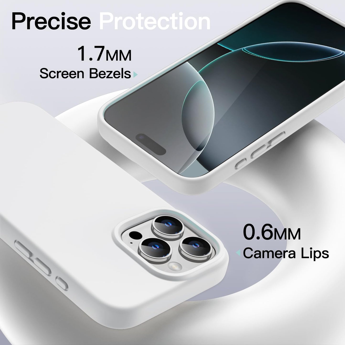 Funda Silicona Líquido para iPhone 16 Pro 6.3 Pulgadas, Protectora de Cuerpo Completo con Tacto Suave y Sedoso, Carcasa Anti-Arañazos con Forro de Microfibra (Negro)