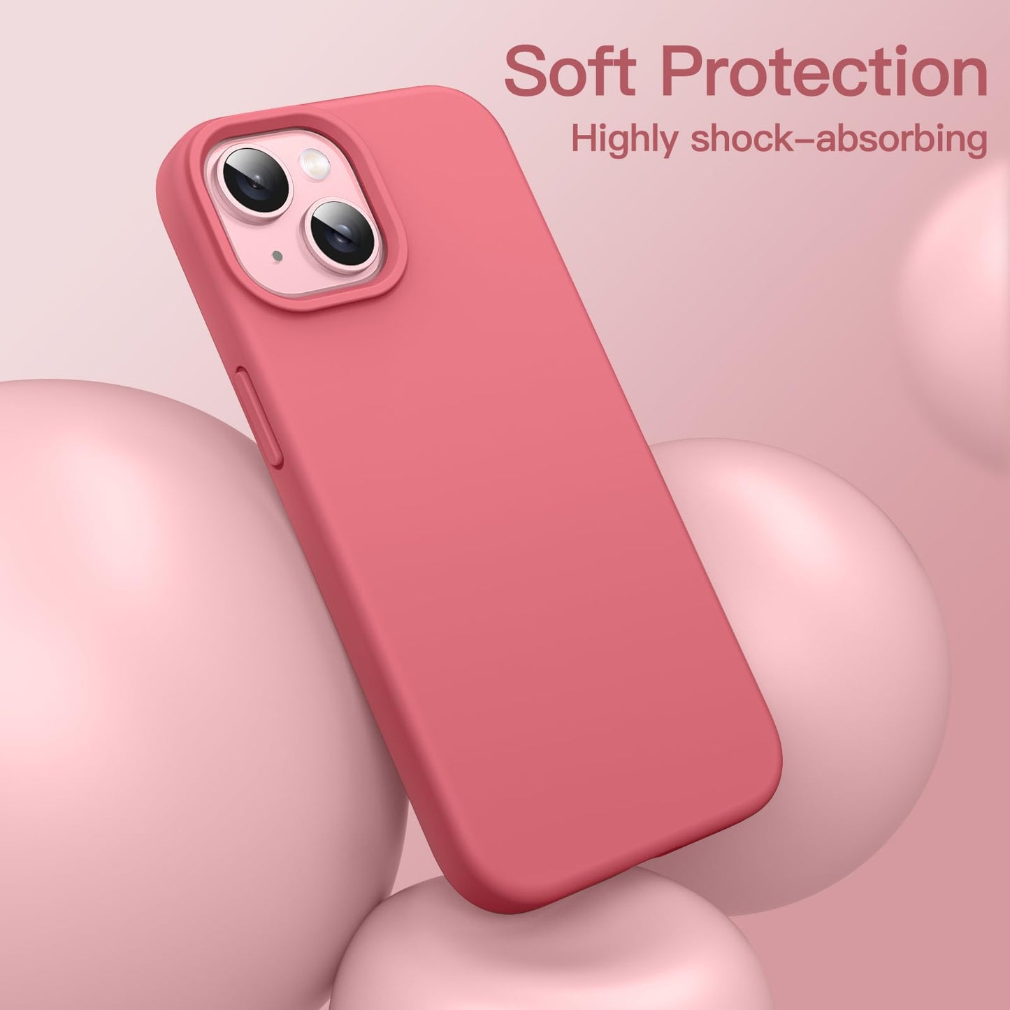 Funda Silicona para iPhone 15 6.1 Pulgadas, Protectora de Cuerpo Completo con Tacto Suave y Sedoso, Antigolpes Carcasa (Negro)