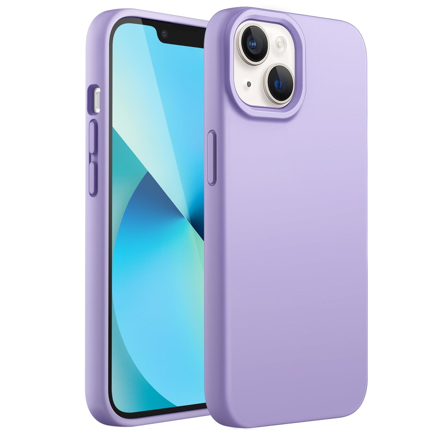 Funda Silicona para iPhone 13 6,1 Pulgadas, Protectora de Cuerpo Completo con Tacto Suave y Sedoso, Antigolpes Carcasa con Forro de Microfibra (Negro)