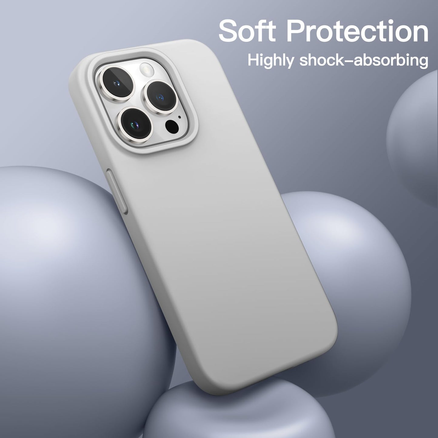 Funda Silicona para iPhone 13 Pro 6,1 Pulgadas, Protectora de Cuerpo Completo con Tacto Suave y Sedoso, Antigolpes Carcasa con Forro de Microfibra (Negro)