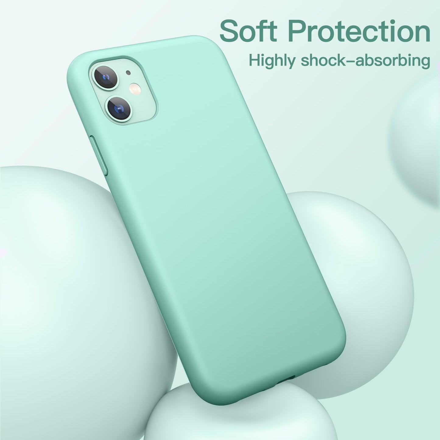 Funda de Silicona para iPhone 11 6.1 Pulgadas, Sedoso-Tacto Suave, Carcasa de Cubierta a Prueba de Golpes con Forro de Microfibra (Azul Claro)