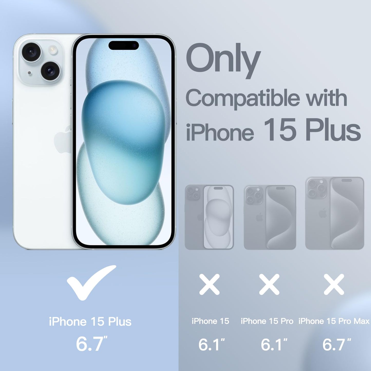 Funda Silicona para iPhone 15 Plus 6.7 Pulgadas, Protectora de Cuerpo Completo con Tacto Suave y Sedoso, Antigolpes Carcasa (Negro)