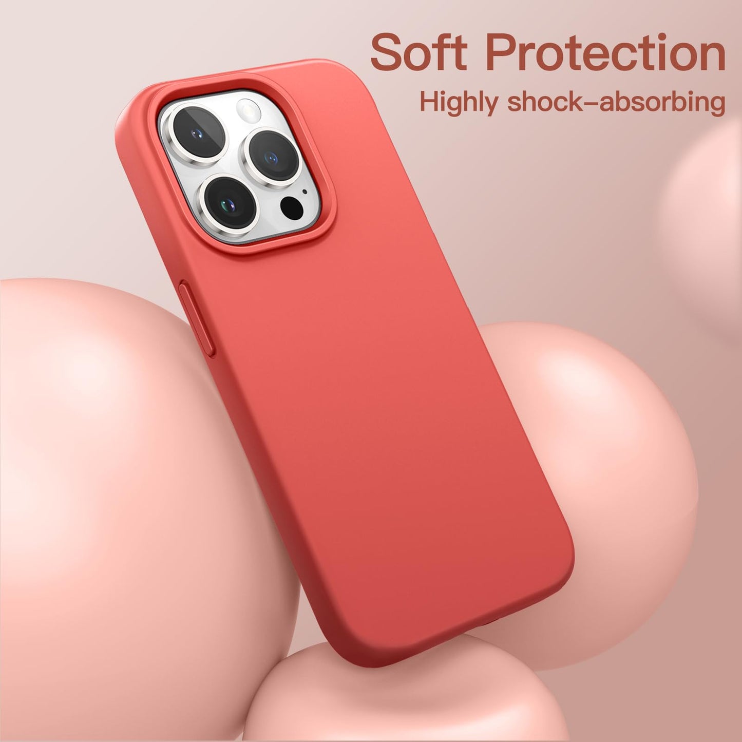 Funda Silicona para iPhone 13 Pro 6,1 Pulgadas, Protectora de Cuerpo Completo con Tacto Suave y Sedoso, Antigolpes Carcasa con Forro de Microfibra (Negro)