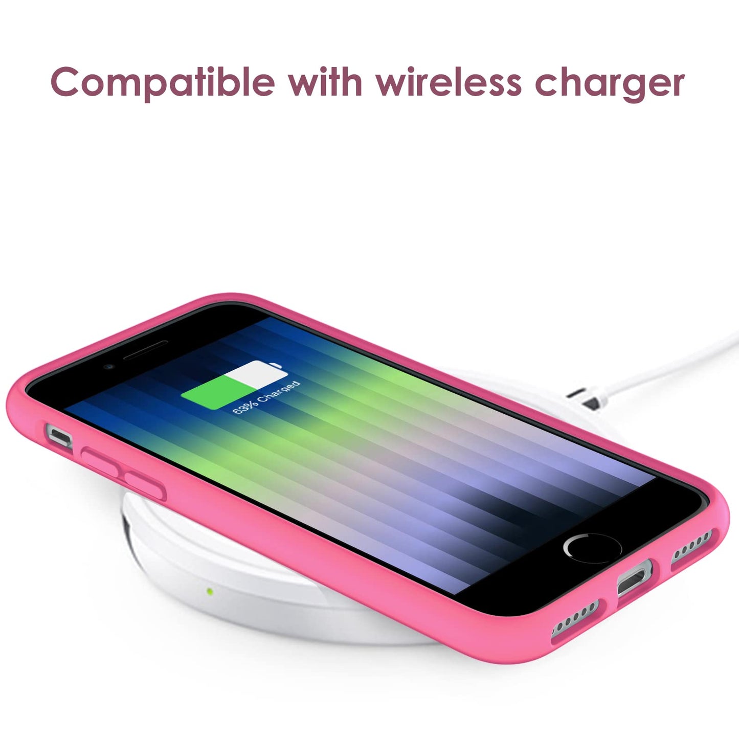 Funda de Silicona para iPhone SE 2022/2020 4,7 Pulgadas, Carcasa Protectora con Tacto Suave y Sedoso, Cubierta a Prueba de Golpes con Forro de Microfibra (Negro)