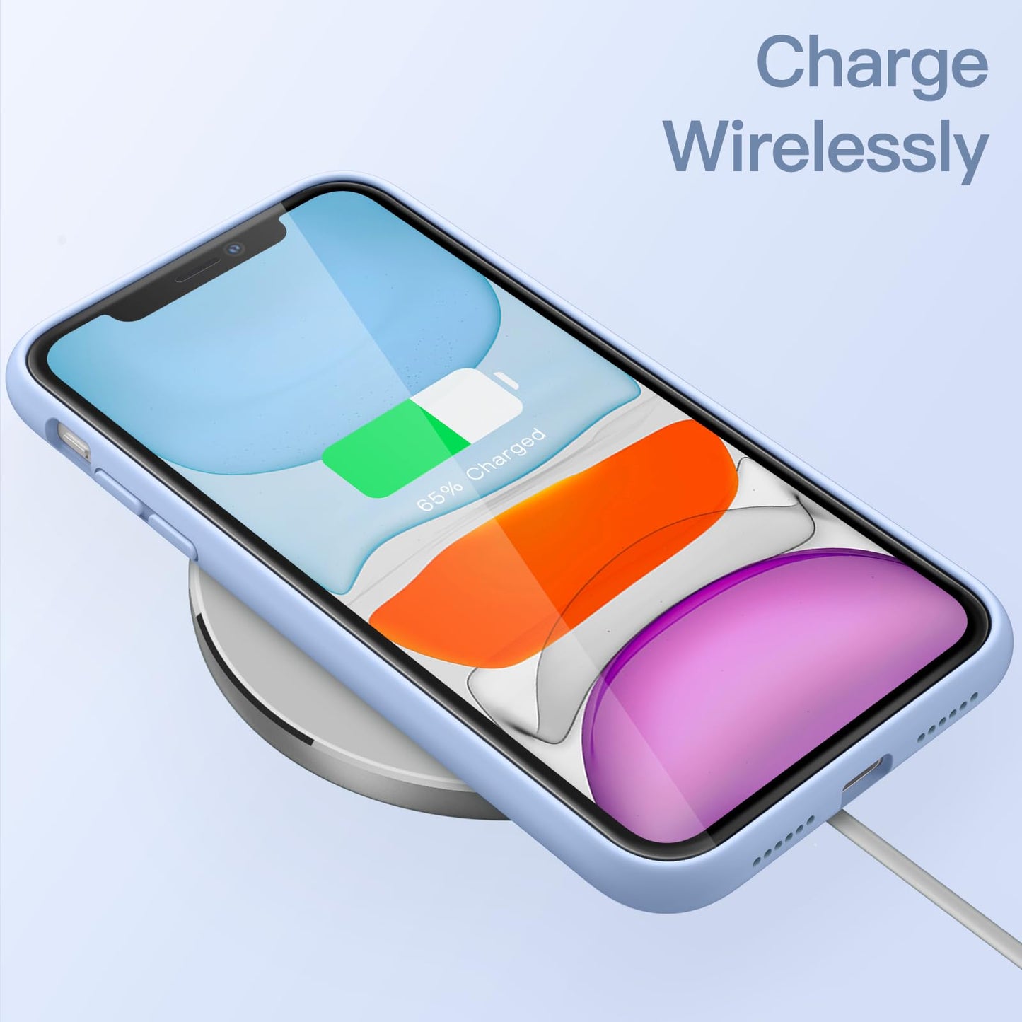 Funda de Silicona para iPhone 11 6.1 Pulgadas, Sedoso-Tacto Suave, Carcasa de Cubierta a Prueba de Golpes con Forro de Microfibra (Azul Claro)