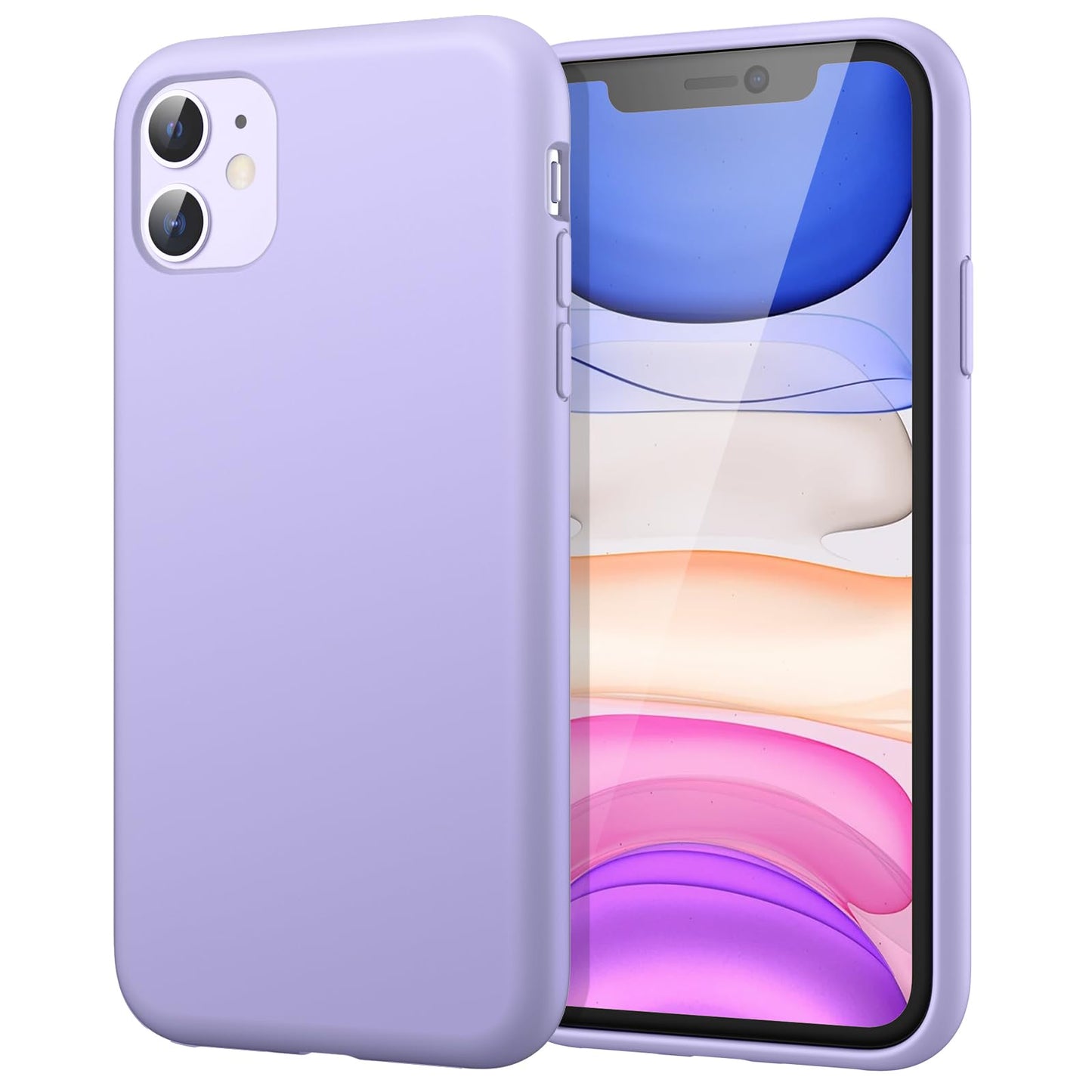 Funda de Silicona para iPhone 11 6.1 Pulgadas, Sedoso-Tacto Suave, Carcasa de Cubierta a Prueba de Golpes con Forro de Microfibra (Azul Claro)