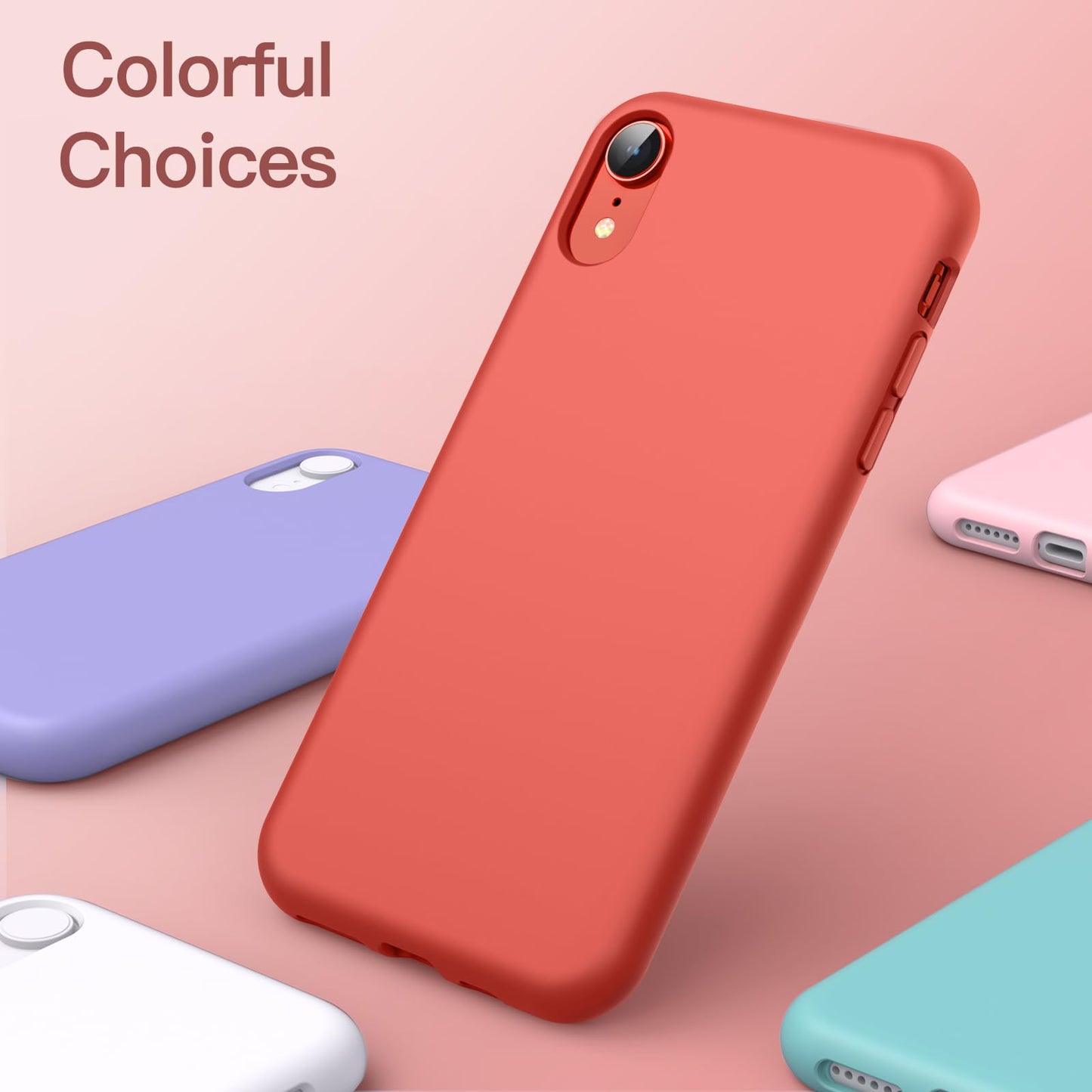 Funda de Silicona para iPhone XR, 6,1", Sedoso-Tacto Suave, Cubierta a Prueba de Golpes con Forro de Microfibra (Negro)
