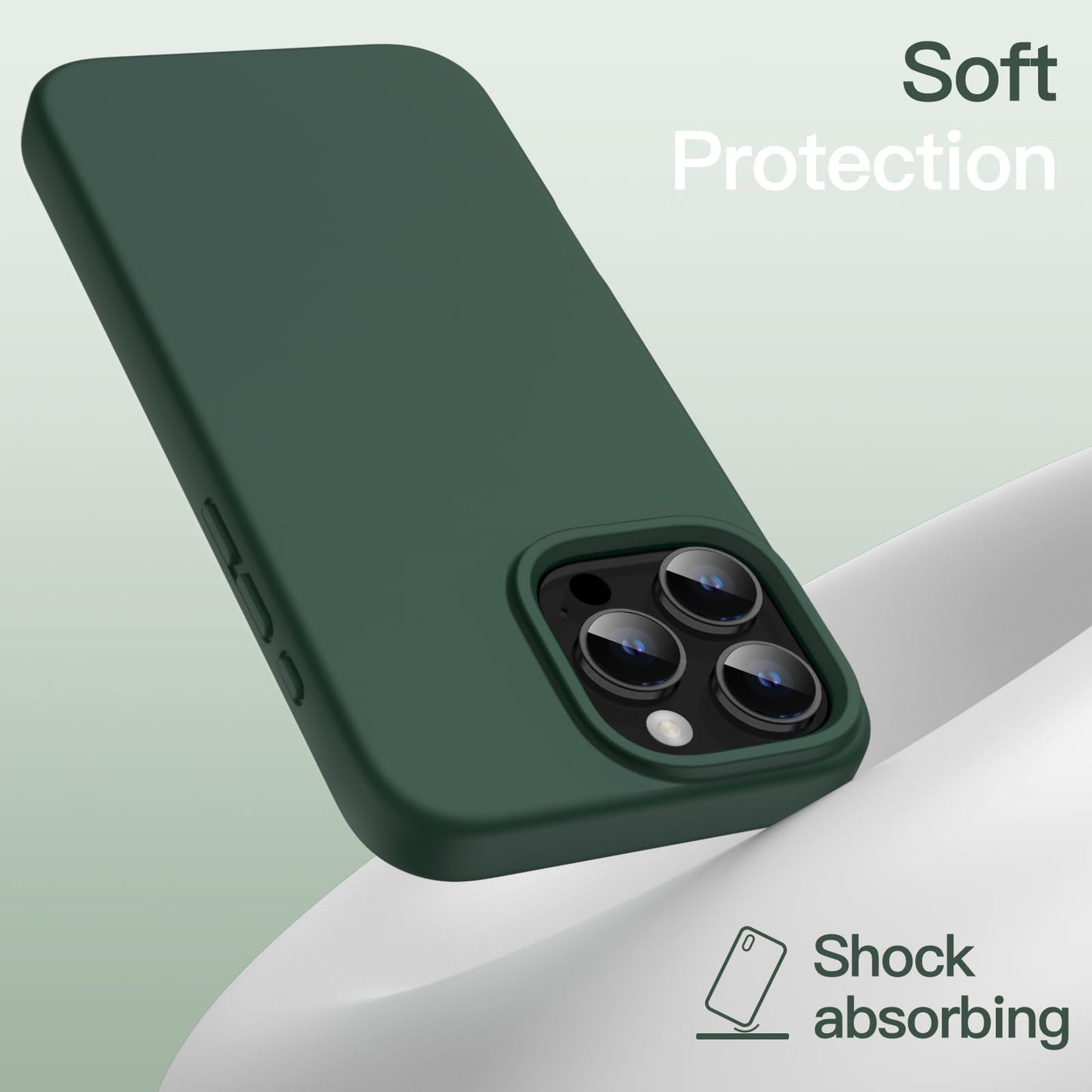 Funda Silicona Líquido para iPhone 16 Pro 6.3 Pulgadas, Protectora de Cuerpo Completo con Tacto Suave y Sedoso, Carcasa Anti-Arañazos con Forro de Microfibra (Negro)