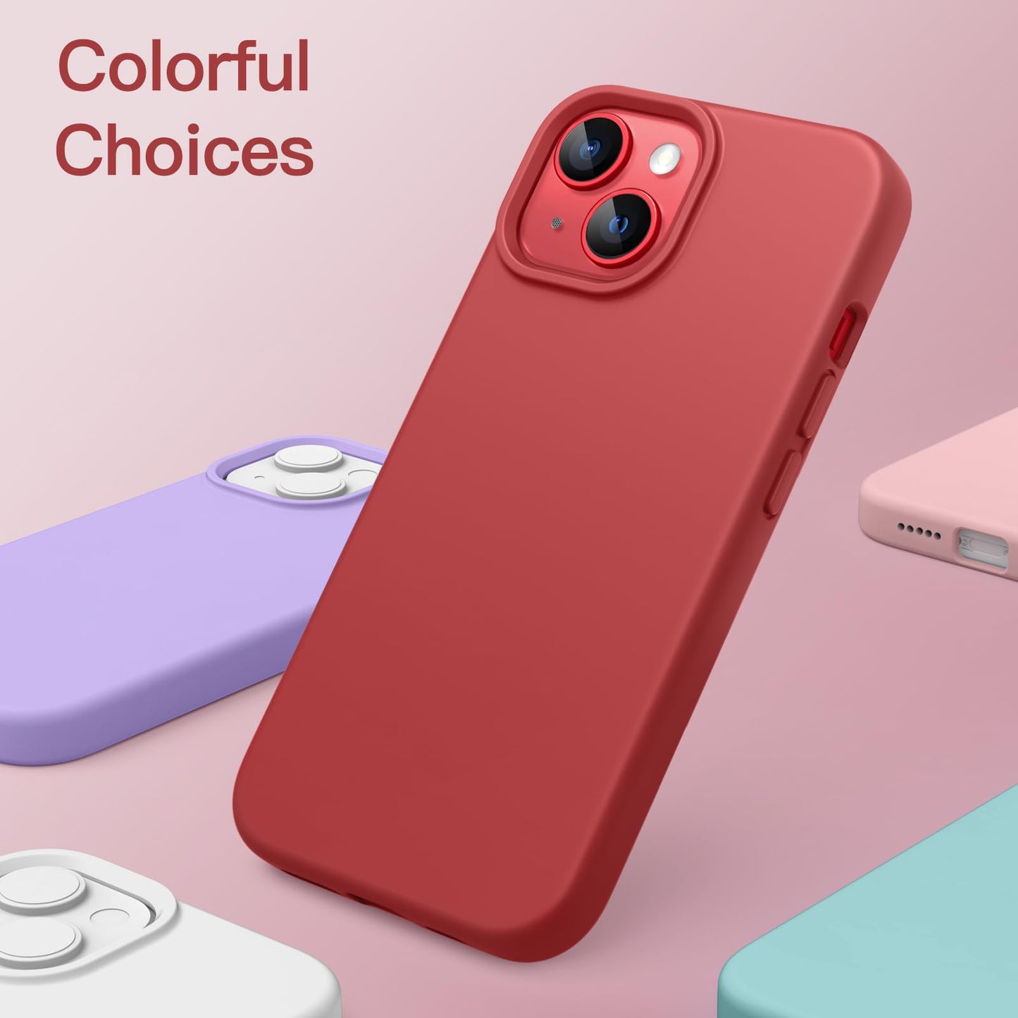 Funda Silicona para iPhone 13 6,1 Pulgadas, Protectora de Cuerpo Completo con Tacto Suave y Sedoso, Antigolpes Carcasa con Forro de Microfibra (Negro)