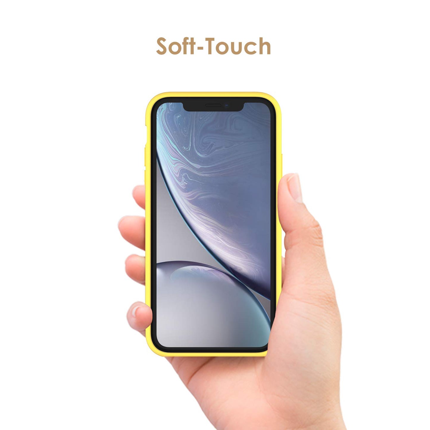 Funda de Silicona para iPhone XR, 6,1", Sedoso-Tacto Suave, Cubierta a Prueba de Golpes con Forro de Microfibra (Negro)
