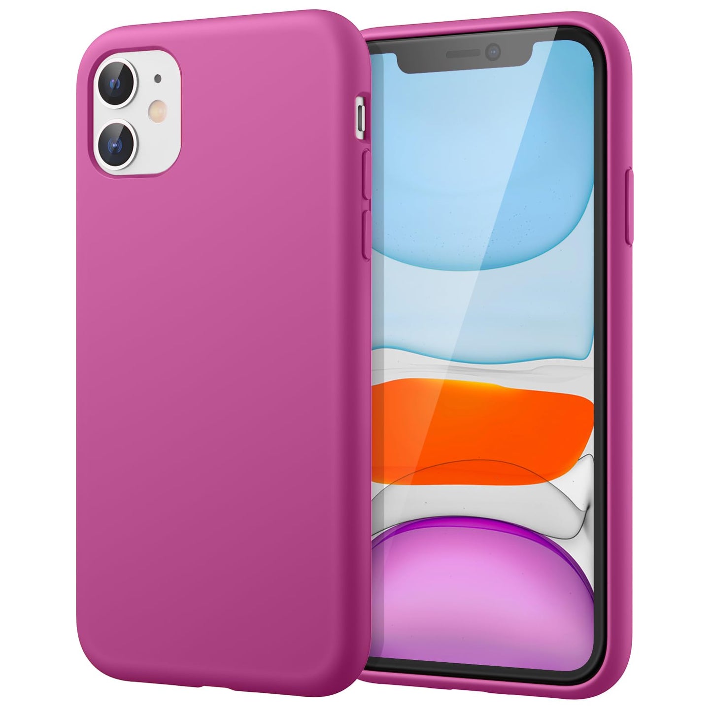 Funda de Silicona para iPhone 11 6.1 Pulgadas, Sedoso-Tacto Suave, Carcasa de Cubierta a Prueba de Golpes con Forro de Microfibra (Azul Claro)
