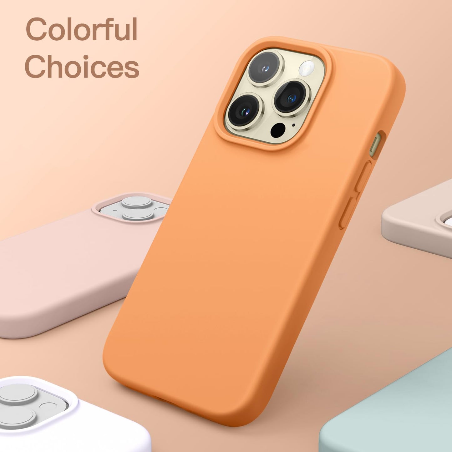 Funda Silicona para iPhone 14 Pro 6.1 Pulgadas, Protectora de Cuerpo Completo con Tacto Suave y Sedoso, Antigolpes Carcasa con Forro de Microfibra (Negro)