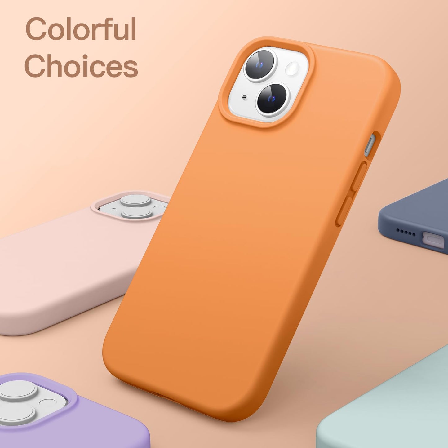 Funda Silicona para iPhone 13 6,1 Pulgadas, Protectora de Cuerpo Completo con Tacto Suave y Sedoso, Antigolpes Carcasa con Forro de Microfibra (Negro)