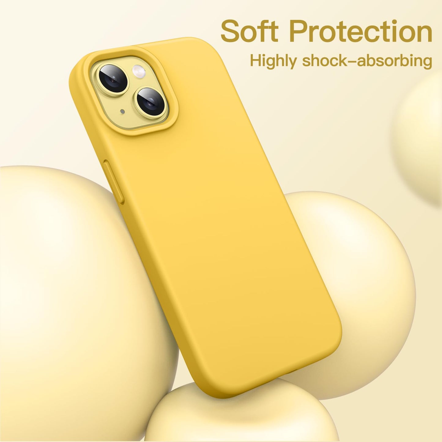 Funda Silicona para iPhone 14 6,1 Pulgadas, Protectora de Cuerpo Completo con Tacto Suave y Sedoso, Antigolpes Carcasa con Forro de Microfibra (Negro)