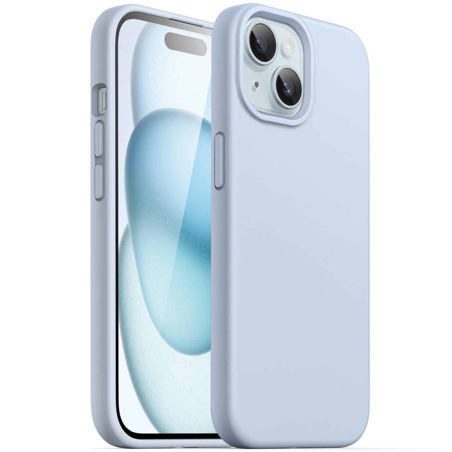 Funda Silicona para iPhone 15 Plus 6.7 Pulgadas, Protectora de Cuerpo Completo con Tacto Suave y Sedoso, Antigolpes Carcasa (Negro)