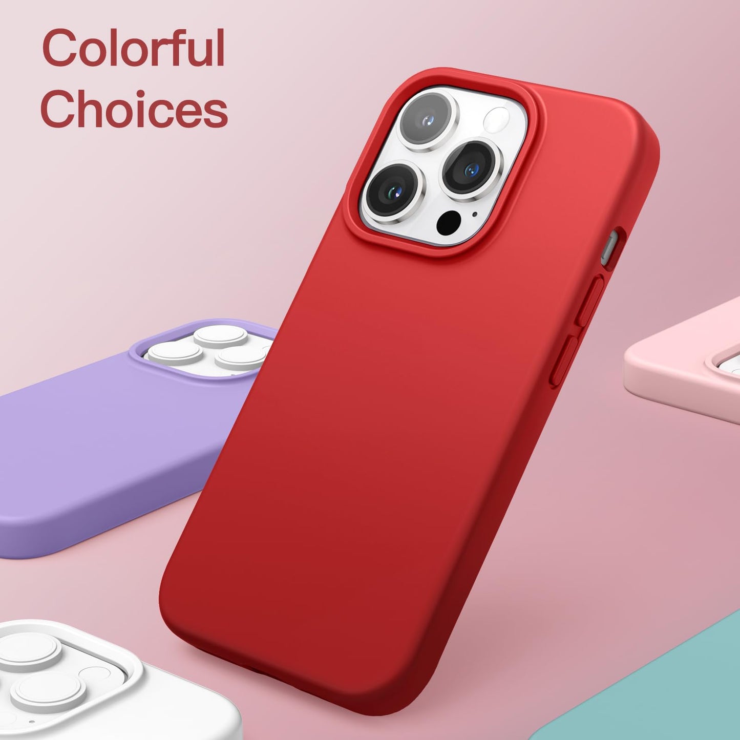 Funda Silicona para iPhone 13 Pro 6,1 Pulgadas, Protectora de Cuerpo Completo con Tacto Suave y Sedoso, Antigolpes Carcasa con Forro de Microfibra (Negro)