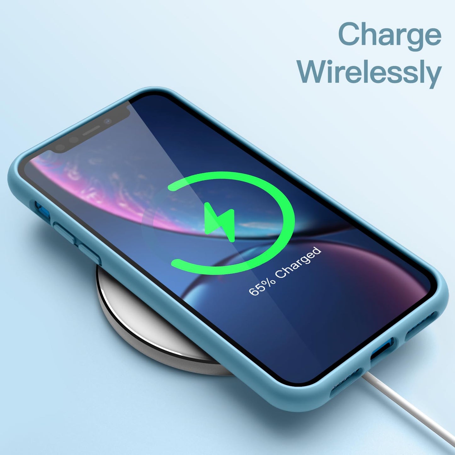 Funda de Silicona para iPhone XR, 6,1", Sedoso-Tacto Suave, Cubierta a Prueba de Golpes con Forro de Microfibra (Negro)