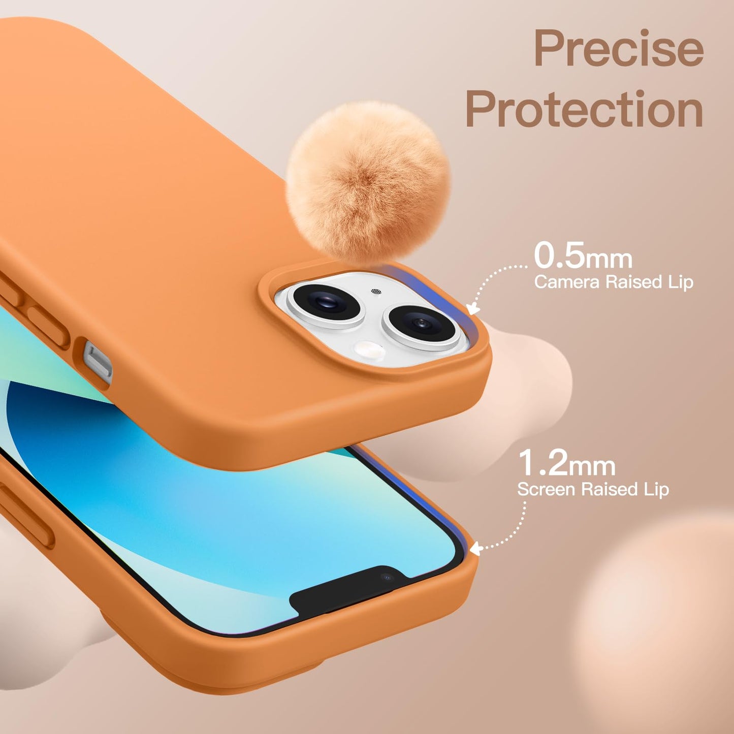 Funda Silicona para iPhone 13 6,1 Pulgadas, Protectora de Cuerpo Completo con Tacto Suave y Sedoso, Antigolpes Carcasa con Forro de Microfibra (Negro)