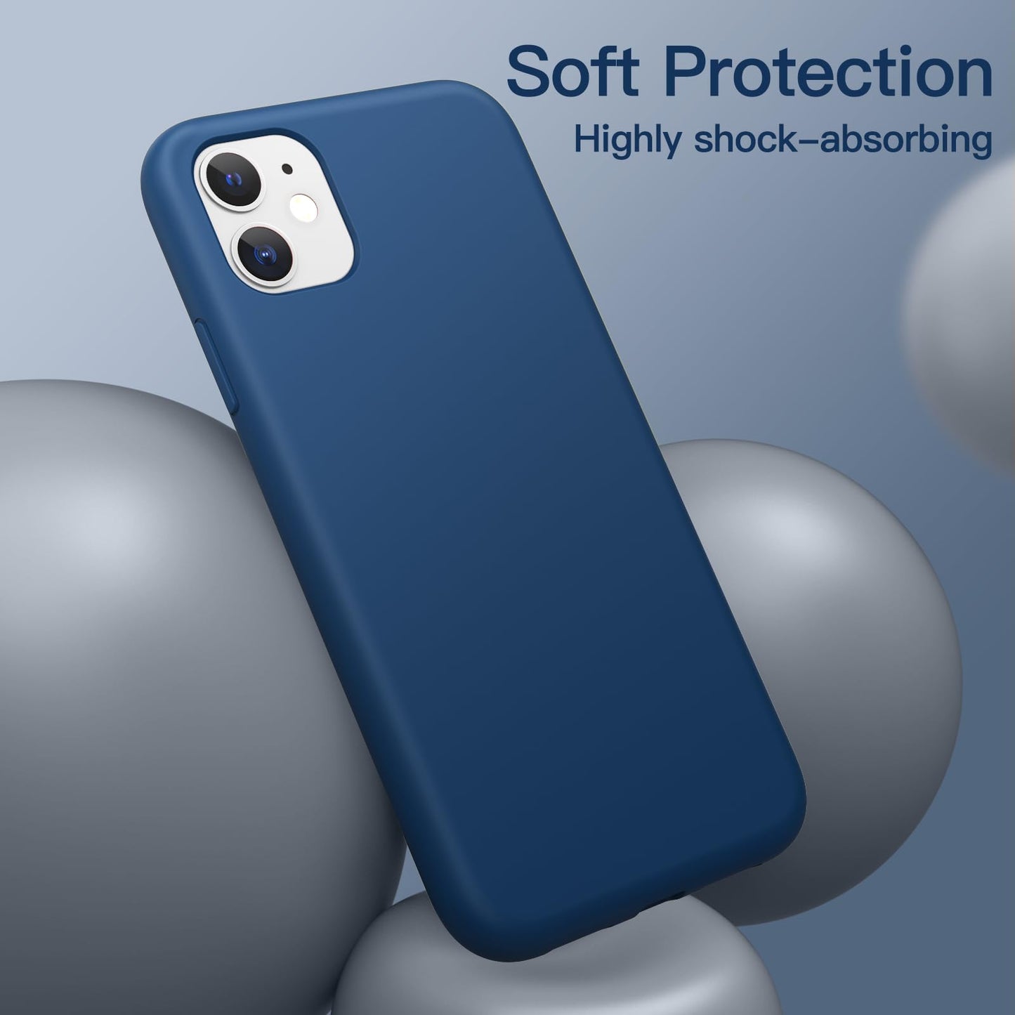 Funda de Silicona para iPhone 11 6.1 Pulgadas, Sedoso-Tacto Suave, Carcasa de Cubierta a Prueba de Golpes con Forro de Microfibra (Azul Claro)