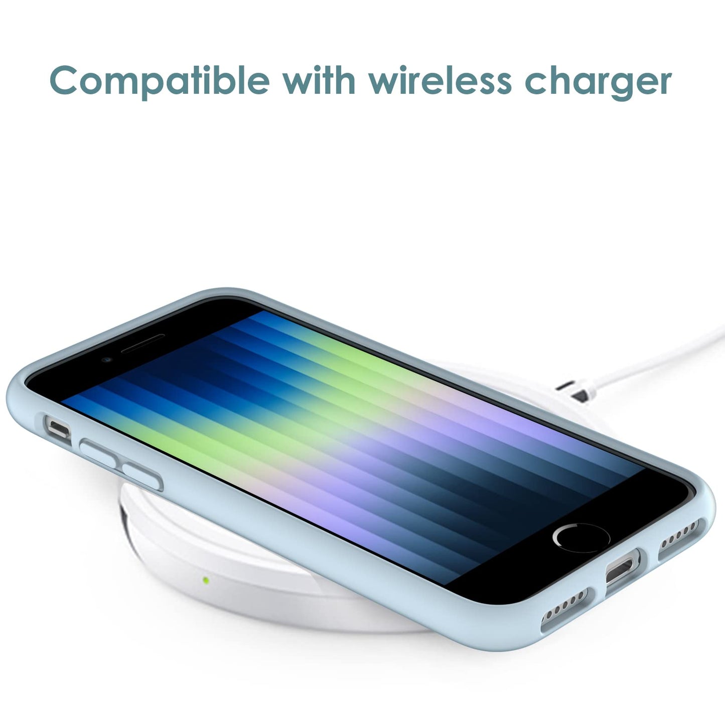 Funda de Silicona para iPhone SE 2022/2020 4,7 Pulgadas, Carcasa Protectora con Tacto Suave y Sedoso, Cubierta a Prueba de Golpes con Forro de Microfibra (Negro)