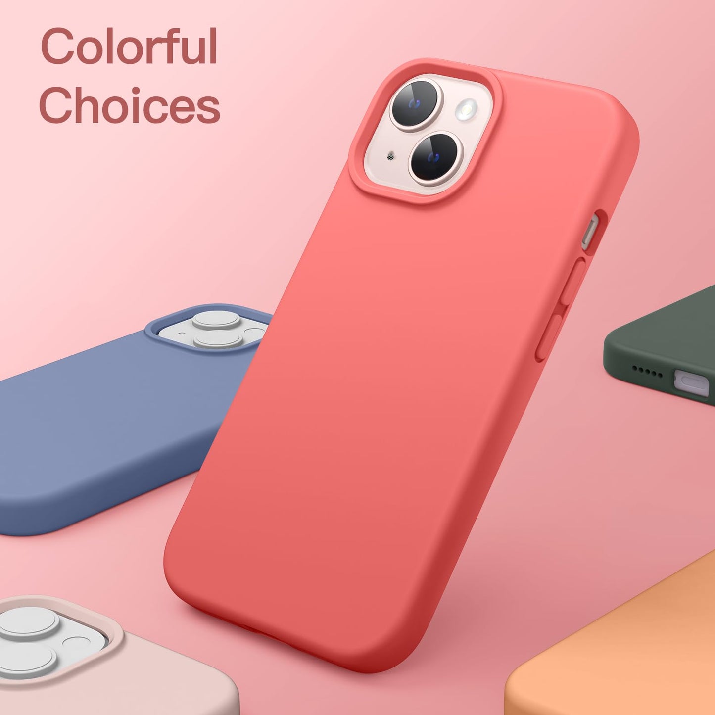 Funda Silicona para iPhone 13 6,1 Pulgadas, Protectora de Cuerpo Completo con Tacto Suave y Sedoso, Antigolpes Carcasa con Forro de Microfibra (Negro)