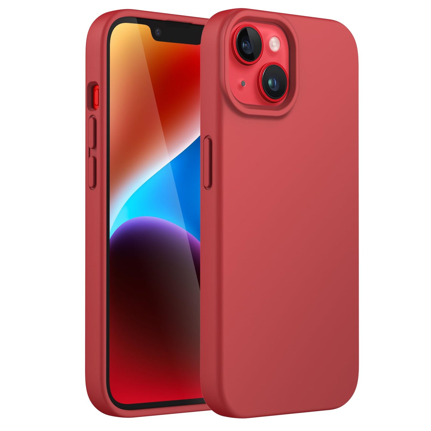 Funda Silicona para iPhone 14 6,1 Pulgadas, Protectora de Cuerpo Completo con Tacto Suave y Sedoso, Antigolpes Carcasa con Forro de Microfibra (Negro)