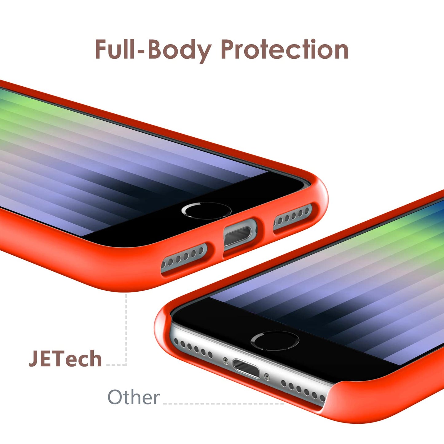 Funda de Silicona para iPhone SE 2022/2020 4,7 Pulgadas, Carcasa Protectora con Tacto Suave y Sedoso, Cubierta a Prueba de Golpes con Forro de Microfibra (Negro)