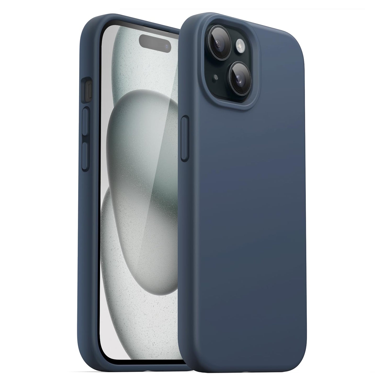 Funda Silicona para iPhone 15 6.1 Pulgadas, Protectora de Cuerpo Completo con Tacto Suave y Sedoso, Antigolpes Carcasa (Negro)