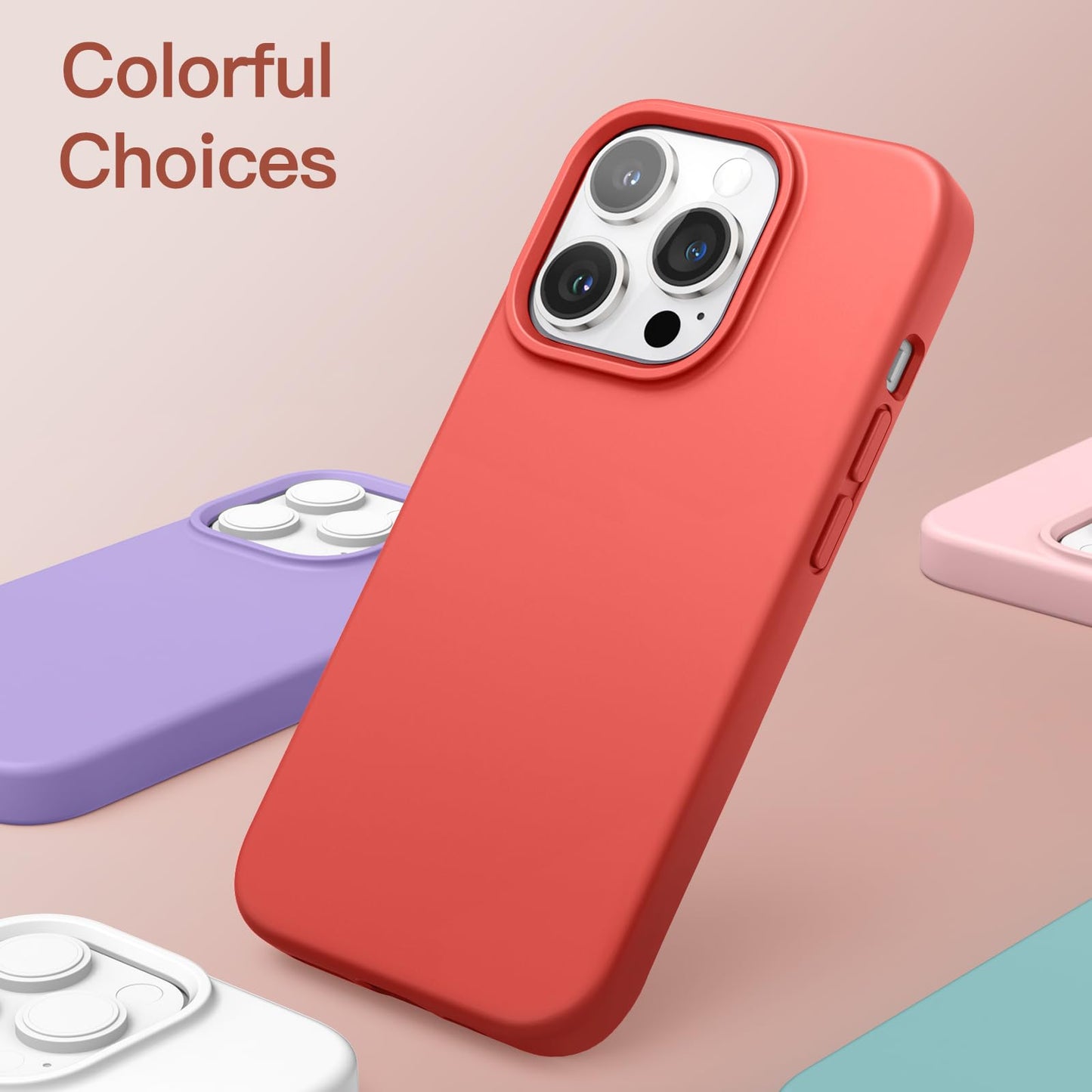 Funda Silicona para iPhone 13 Pro 6,1 Pulgadas, Protectora de Cuerpo Completo con Tacto Suave y Sedoso, Antigolpes Carcasa con Forro de Microfibra (Negro)