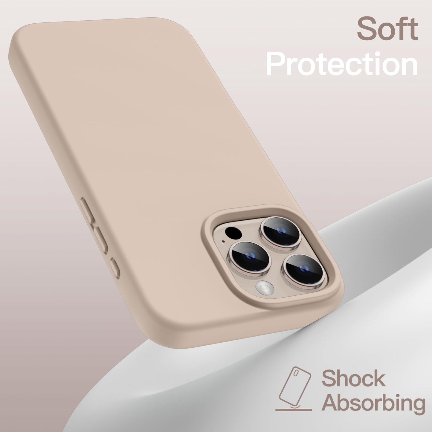 Funda Silicona Líquido para iPhone 16 Pro 6.3 Pulgadas, Protectora de Cuerpo Completo con Tacto Suave y Sedoso, Carcasa Anti-Arañazos con Forro de Microfibra (Negro)