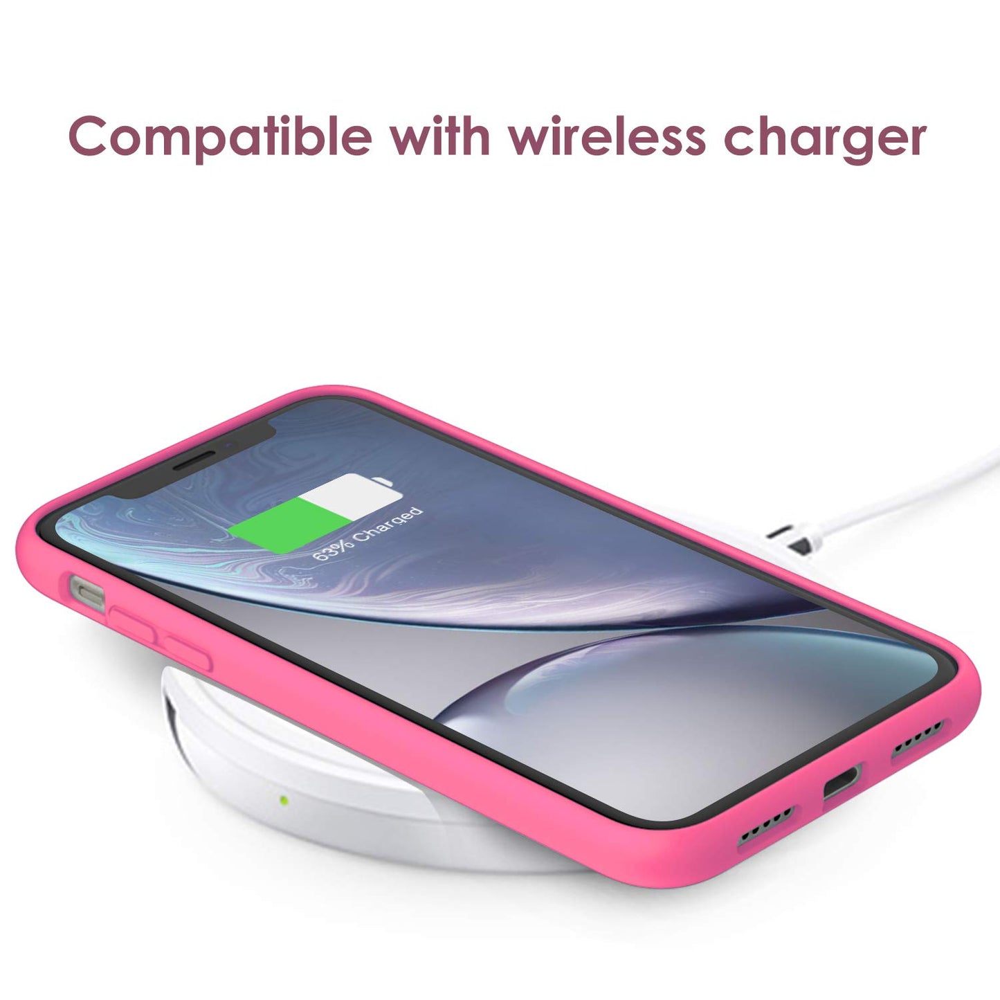 Funda de Silicona para iPhone XR, 6,1", Sedoso-Tacto Suave, Cubierta a Prueba de Golpes con Forro de Microfibra (Negro)