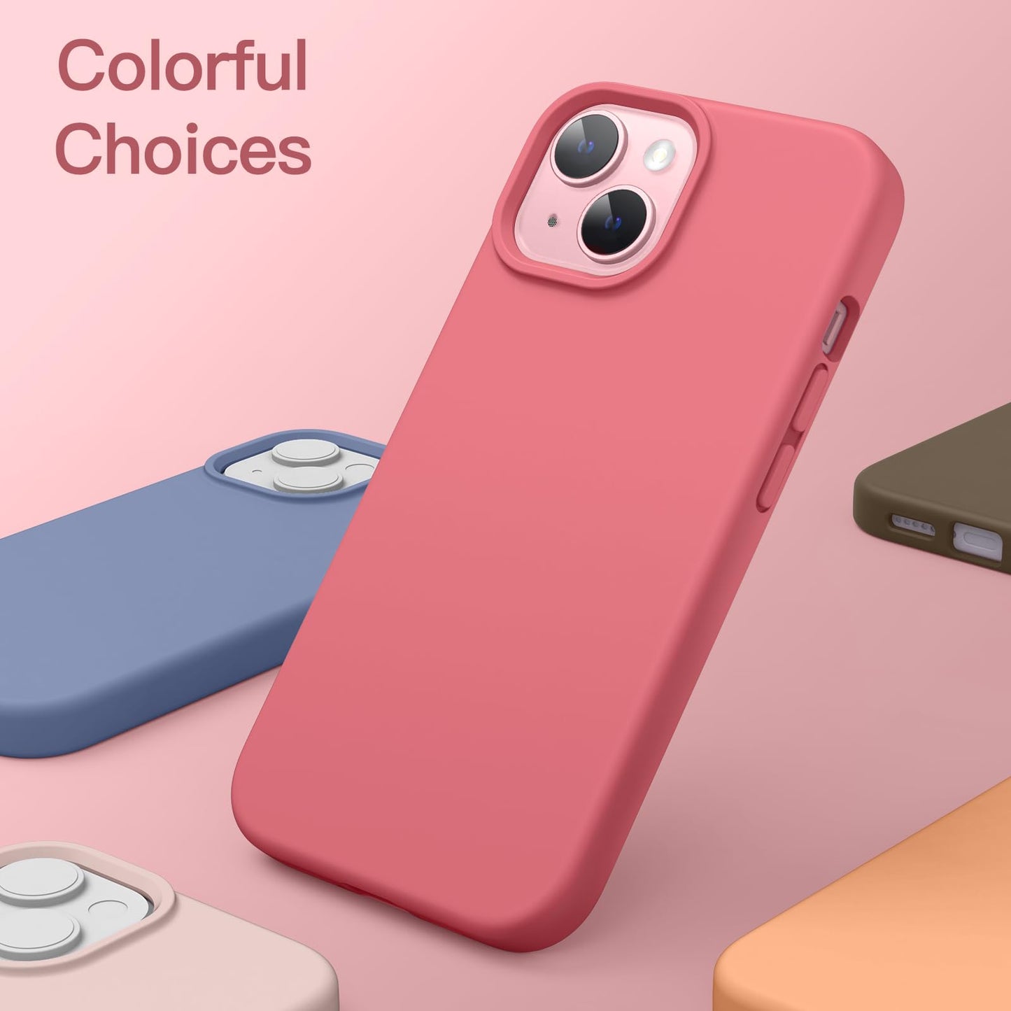 Funda Silicona para iPhone 15 6.1 Pulgadas, Protectora de Cuerpo Completo con Tacto Suave y Sedoso, Antigolpes Carcasa (Negro)