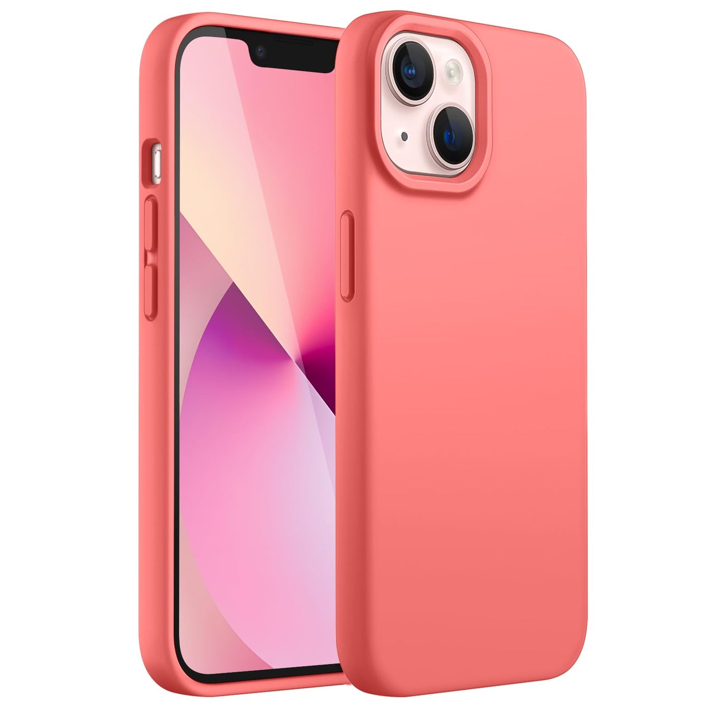 Funda Silicona para iPhone 13 6,1 Pulgadas, Protectora de Cuerpo Completo con Tacto Suave y Sedoso, Antigolpes Carcasa con Forro de Microfibra (Negro)