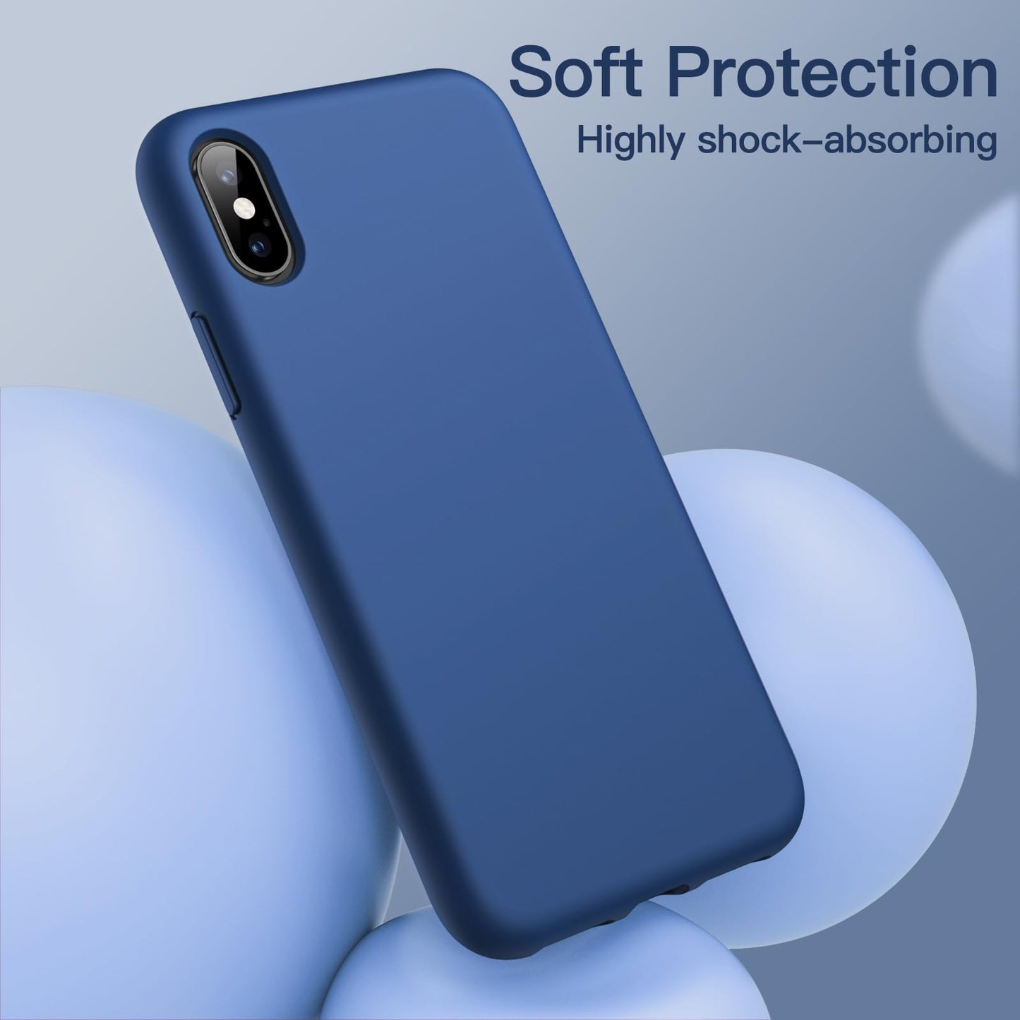 Funda de Silicona para iPhone X, iPhone XS, 5,8", Sedoso-Tacto Suave, Cubierta a Prueba de Golpes con Forro de Microfibra (Negro)