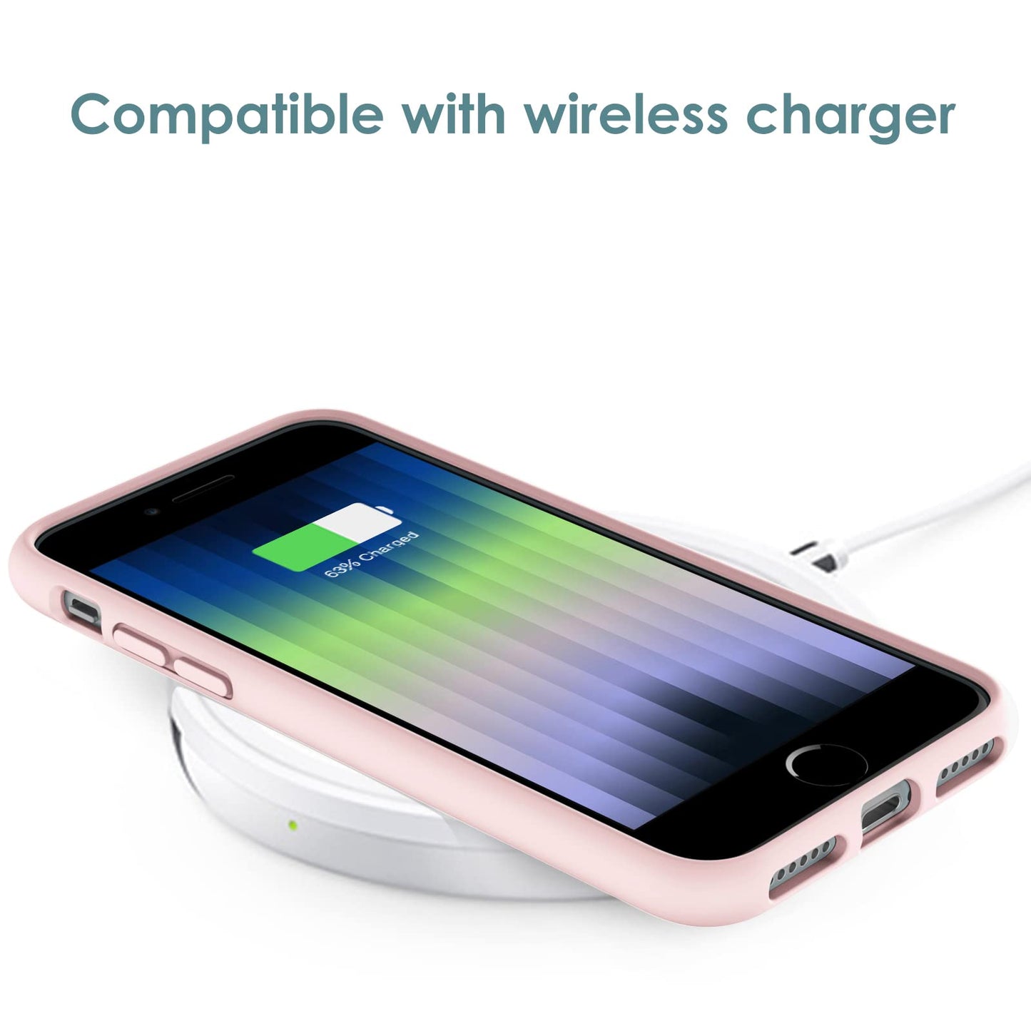 Funda de Silicona para iPhone SE 2022/2020 4,7 Pulgadas, Carcasa Protectora con Tacto Suave y Sedoso, Cubierta a Prueba de Golpes con Forro de Microfibra (Negro)