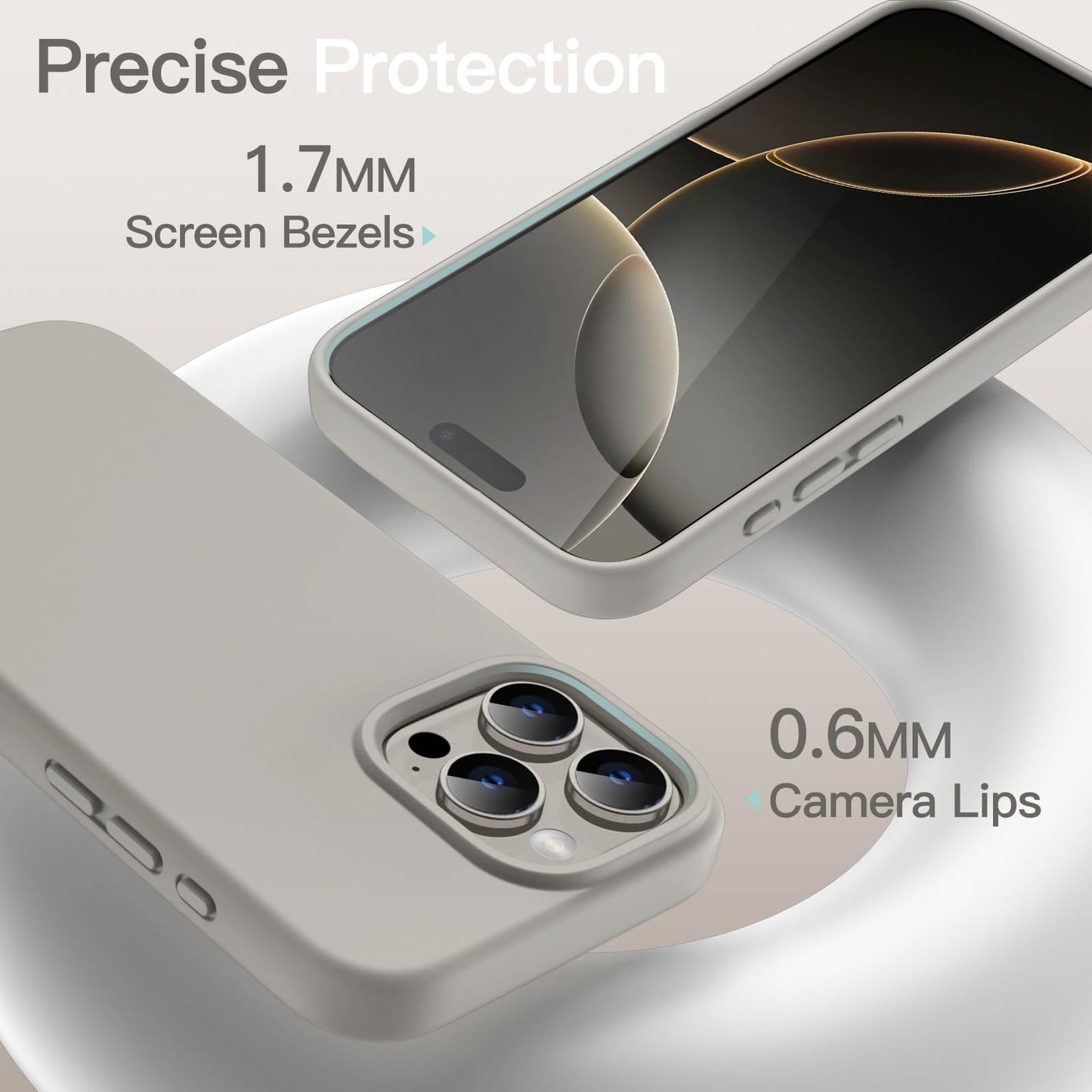 Funda Silicona Líquido para iPhone 16 Pro 6.3 Pulgadas, Protectora de Cuerpo Completo con Tacto Suave y Sedoso, Carcasa Anti-Arañazos con Forro de Microfibra (Negro)