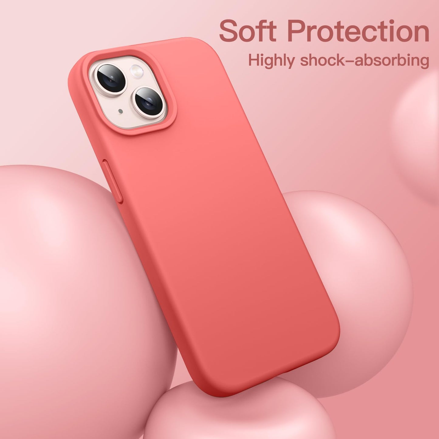 Funda Silicona para iPhone 13 6,1 Pulgadas, Protectora de Cuerpo Completo con Tacto Suave y Sedoso, Antigolpes Carcasa con Forro de Microfibra (Negro)