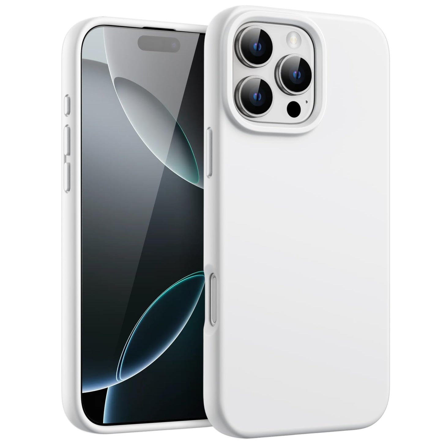 Funda Silicona Líquido para iPhone 16 Pro MAX 6.9 Pulgadas, Protectora de Cuerpo Completo con Tacto Suave y Sedoso, Carcasa Anti-Arañazos con Forro de Microfibra (Negro)