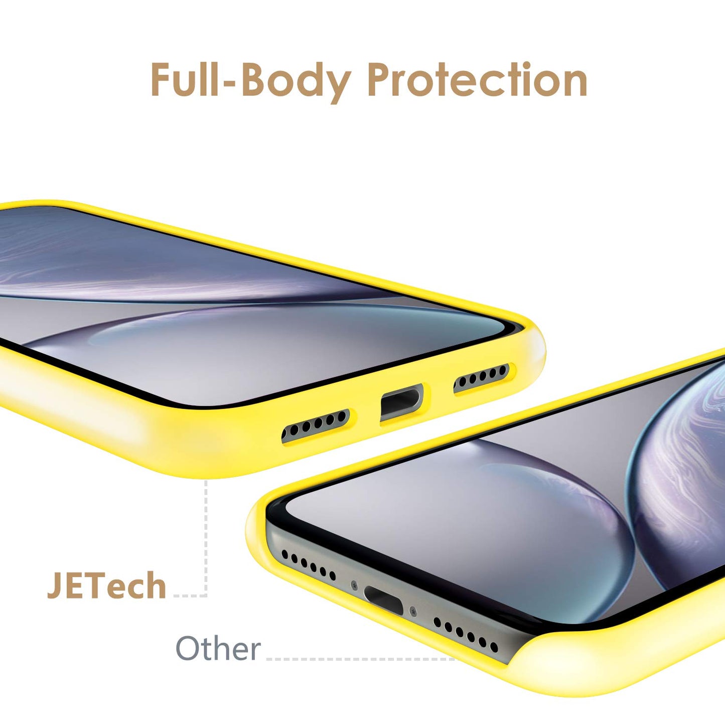 Funda de Silicona para iPhone XR, 6,1", Sedoso-Tacto Suave, Cubierta a Prueba de Golpes con Forro de Microfibra (Negro)